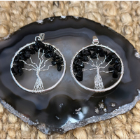 Black Tourmaline Tree of Life Pendant