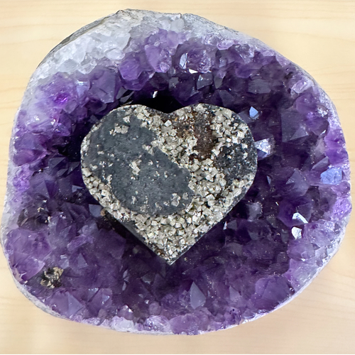 Shungite with Pyrite Heart