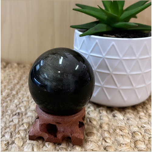 Gold Sheen Obsidian Sphere