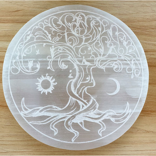 Selenite Tree of Life Charging Plate